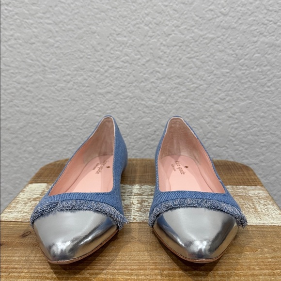 Kate Spade Nelly Denim Metallic Flat Size 8.5 - Picture 3 of 7